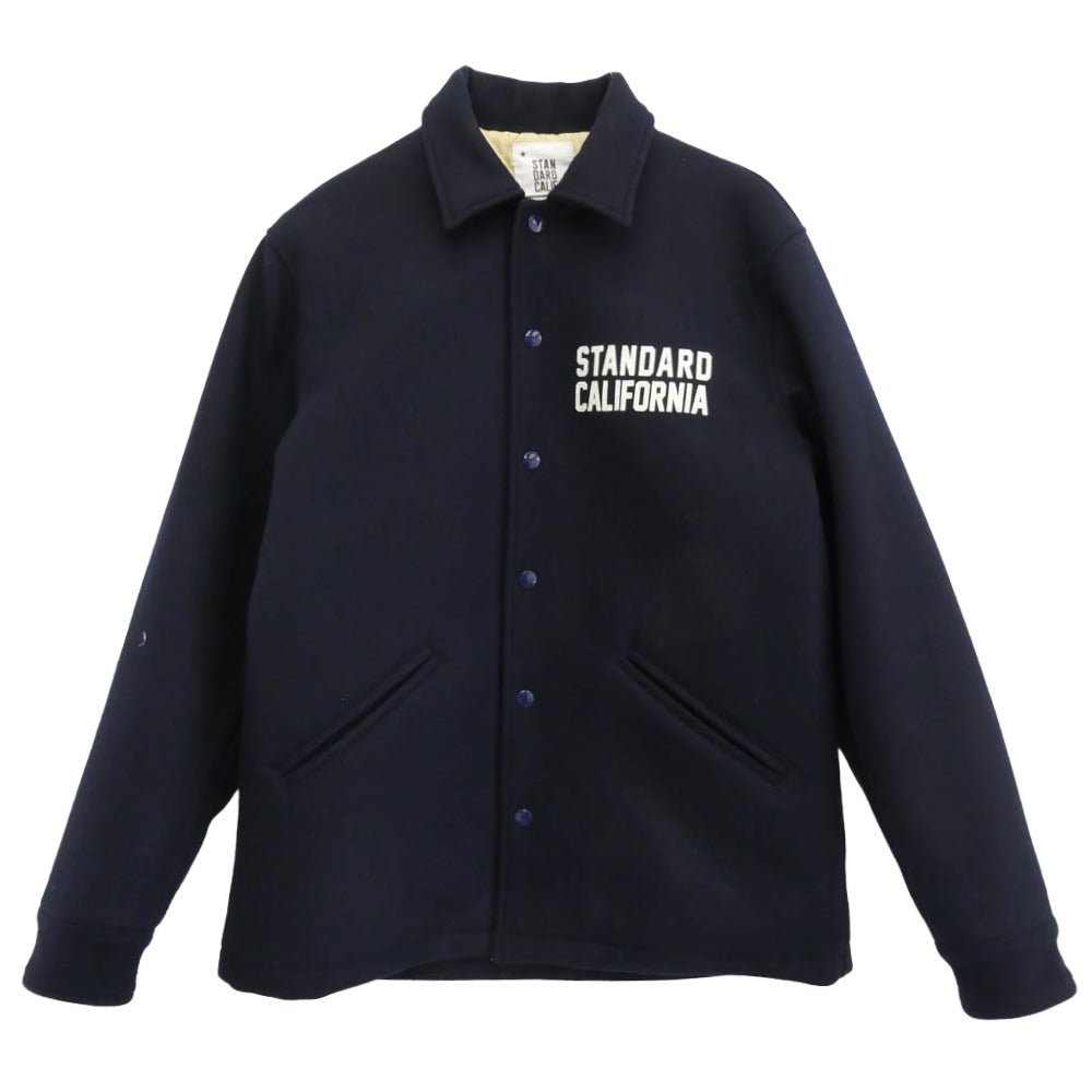 STANDARD CALIFORNIA スタンダードカリフォルニア 22AW SD VARSITY JACKET フェルトパッチ 刺繍 メルトン バーシティ ジャケット ネイビー系 XL【中古】