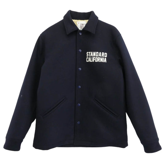 STANDARD CALIFORNIA スタンダードカリフォルニア 22AW SD VARSITY JACKET フェルトパッチ 刺繍 メルトン バーシティ ジャケット ネイビー系 XL【中古】
