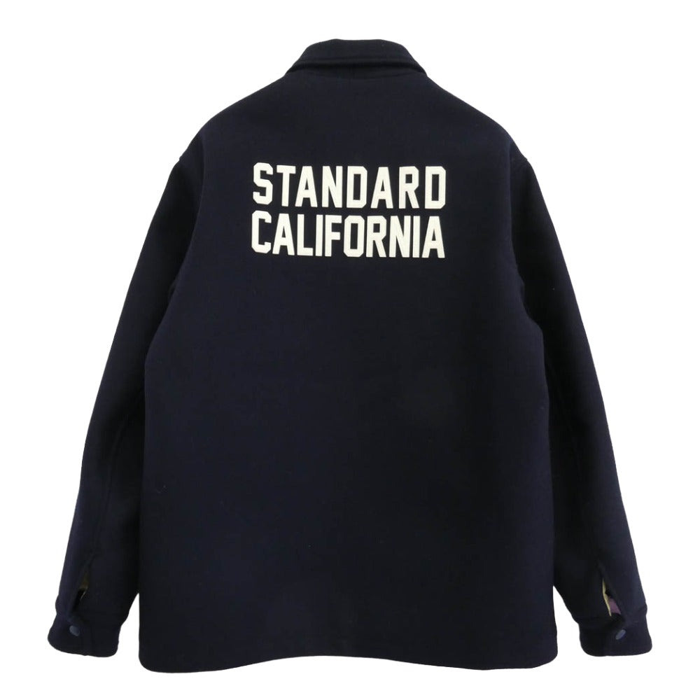 STANDARD CALIFORNIA スタンダードカリフォルニア 22AW SD VARSITY JACKET フェルトパッチ 刺繍 メルトン バーシティ ジャケット ネイビー系 XL【中古】