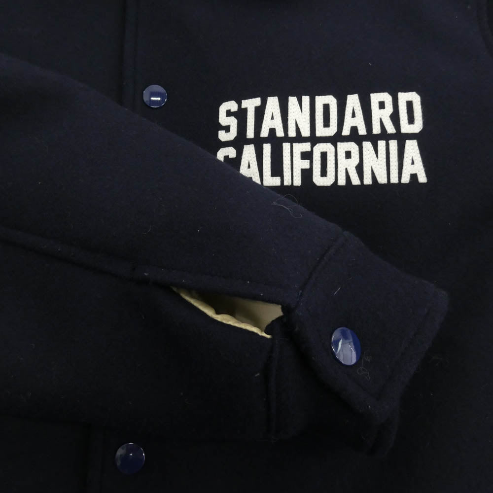 STANDARD CALIFORNIA スタンダードカリフォルニア 22AW SD VARSITY JACKET フェルトパッチ 刺繍 メルトン バーシティ ジャケット ネイビー系 XL【中古】