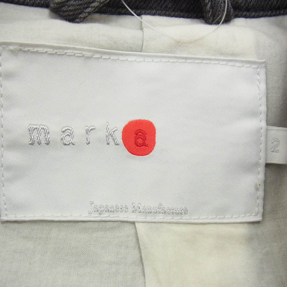marka マーカ コットン 無地 コットン ジップアップ デニム ジャケット ブラック系 2【中古】