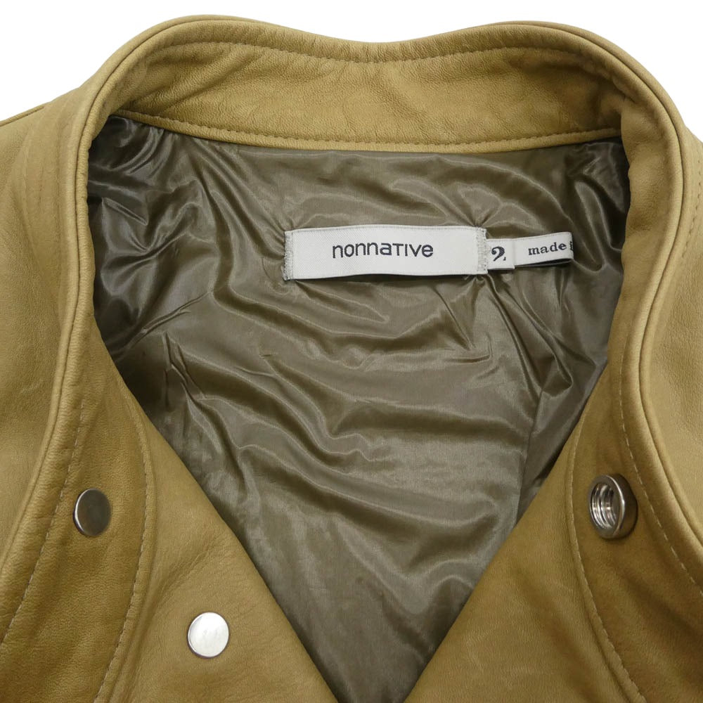 nonnative ノンネイティブ MN-J3610 RIDER BLOUSON COW LEATHER カウレザー ライダース ジャケット イエロー系 2【中古】