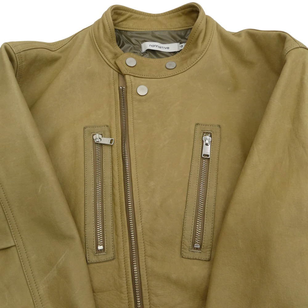 nonnative ノンネイティブ MN-J3610 RIDER BLOUSON COW LEATHER カウレザー ライダース ジャケット イエロー系 2【中古】