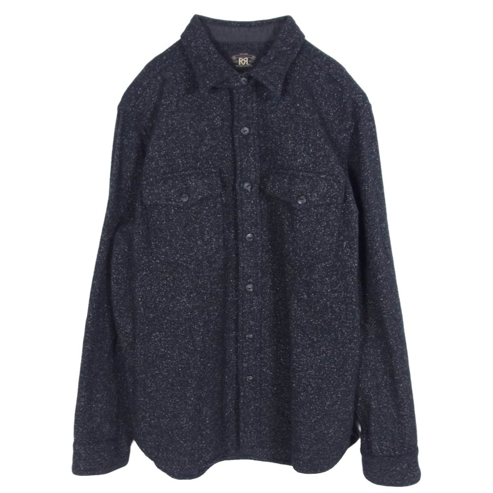 RRL ダブルアールエル CPO ウールネップ 長袖 ワーク シャツ ブラック系 M【中古】
