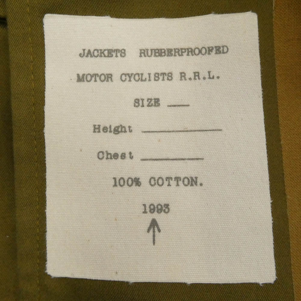 RRL ダブルアールエル WATERPROOF COAT ウォータープルーフ ステンカラー コート カーキ系 M【中古】