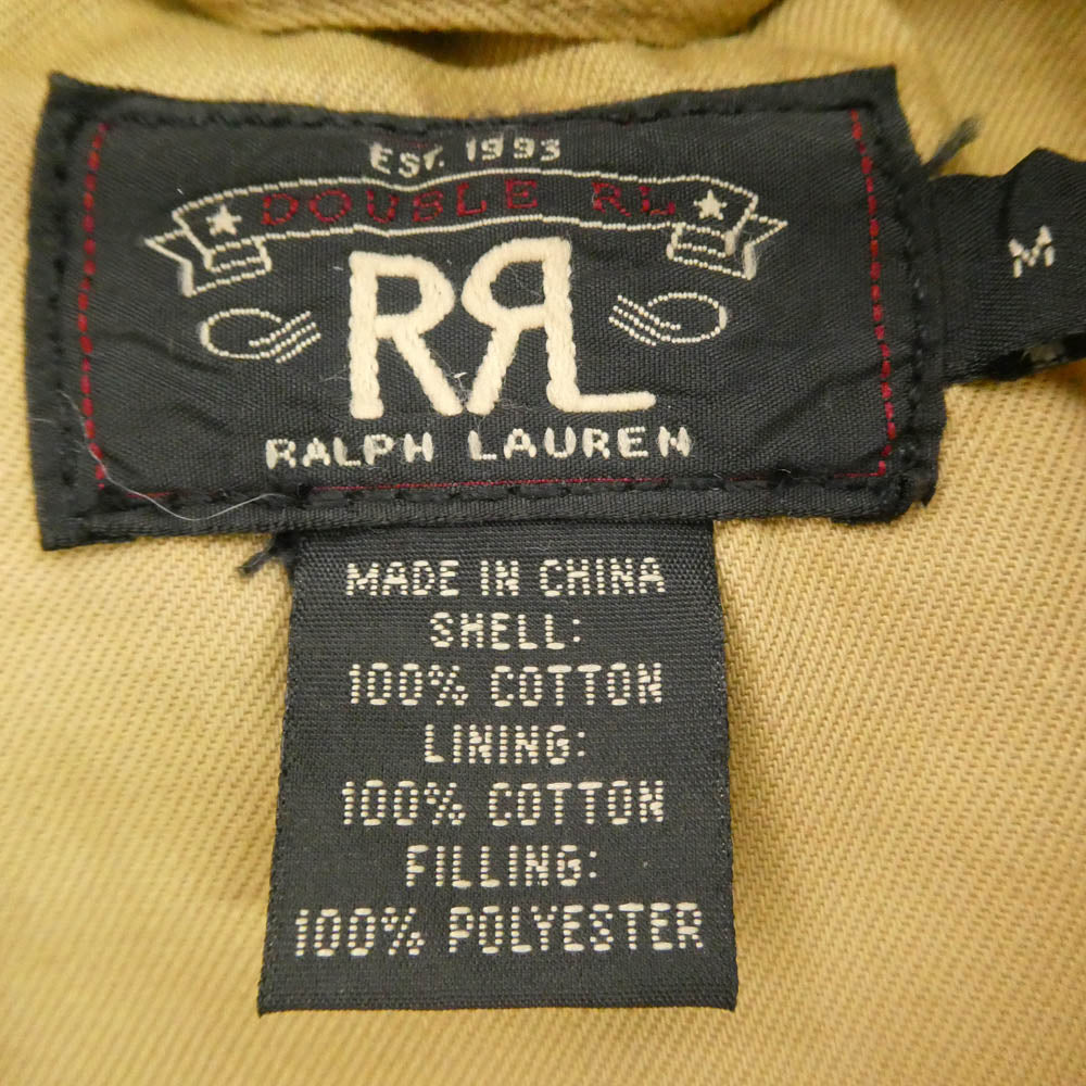 RRL ダブルアールエル LIMITED EDITION BIG SKY VEST リミテッドエディション 限定 ヴィンテージ加工 デニム レザー切替 ダウン ベスト インディゴブルー系 M【中古】