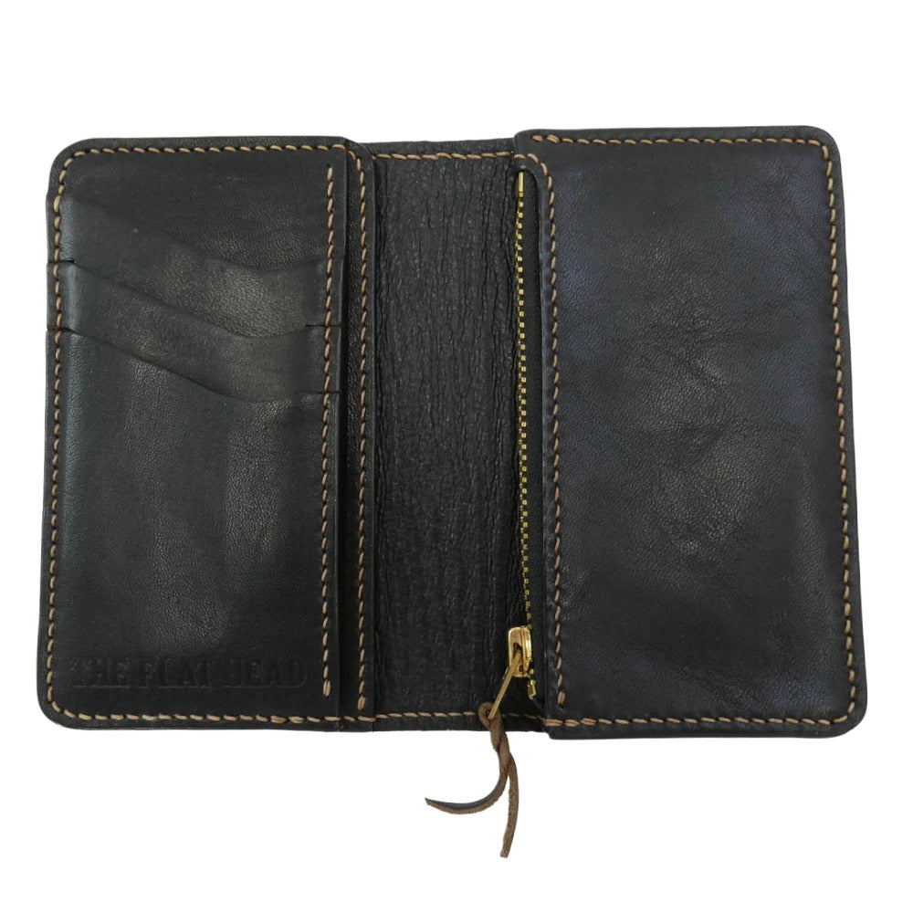 THE FLAT HEAD ザフラットヘッド FRAGMENT CASE ホースハイド 茶芯 フラグメントケース コインケース カードケース ブラック系【中古】