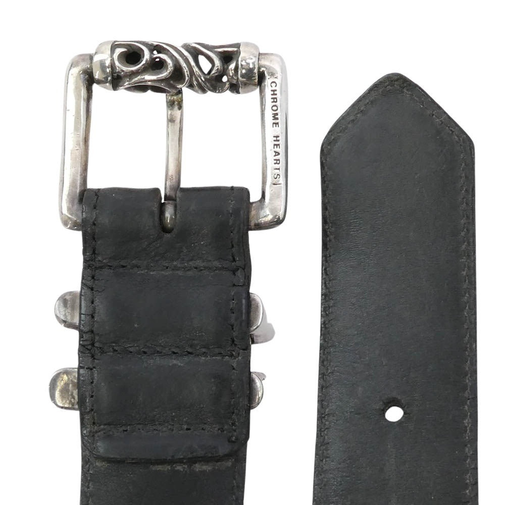 CHROME HEARTS クロムハーツ（原本無） BLT ROLLER 3PC 1.5inch 3ピース ローラー レザーベルト ブラック系 36【中古】