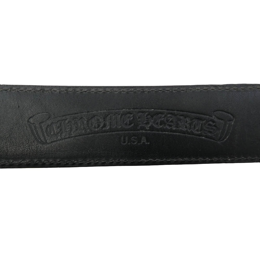 CHROME HEARTS クロムハーツ（原本無） BLT ROLLER 3PC 1.5inch 3ピース ローラー レザーベルト ブラック系 36【中古】