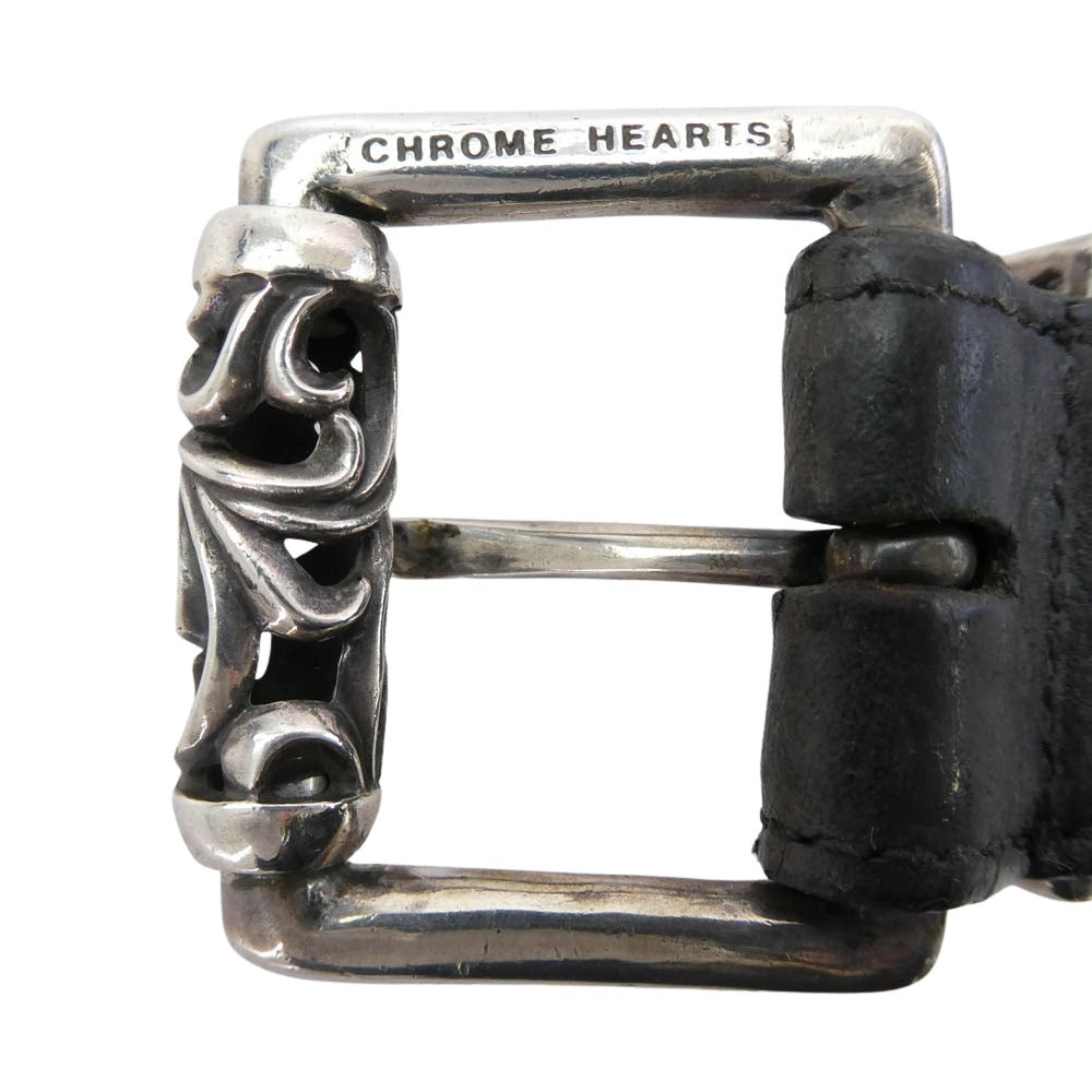 CHROME HEARTS クロムハーツ（原本無） BLT ROLLER 3PC 1.5inch 3ピース ローラー レザーベルト ブラック系 36【中古】