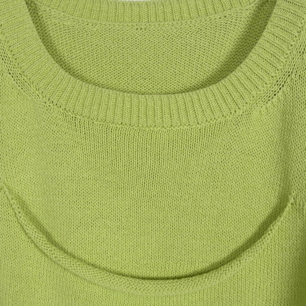 ISSEY MIYAKE イッセイミヤケ 25SS IM51KN797 WEAR AND WORN ニット トップ グリーン系 2【美品】【中古】