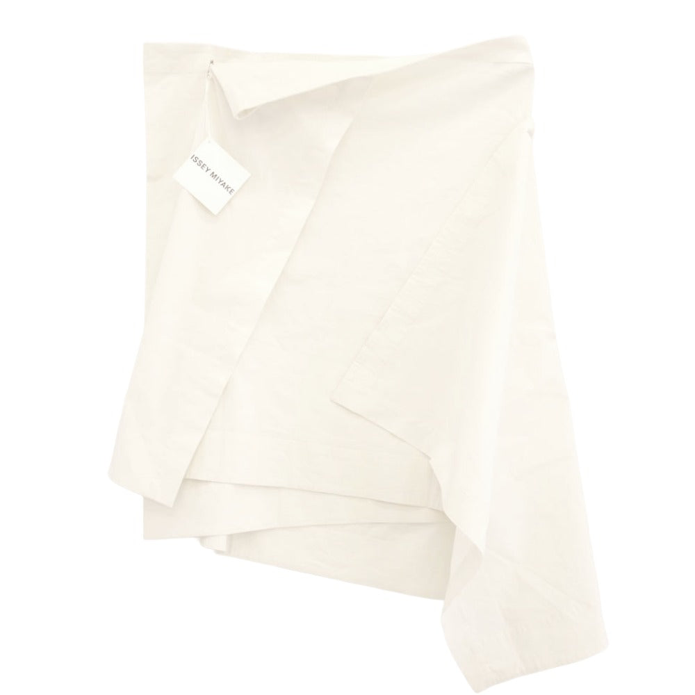 ISSEY MIYAKE イッセイミヤケ IM53FJ034 COLLAPSING SCULPTURE ストレッチ 変形 スカート オフホワイト系【極上美品】【中古】