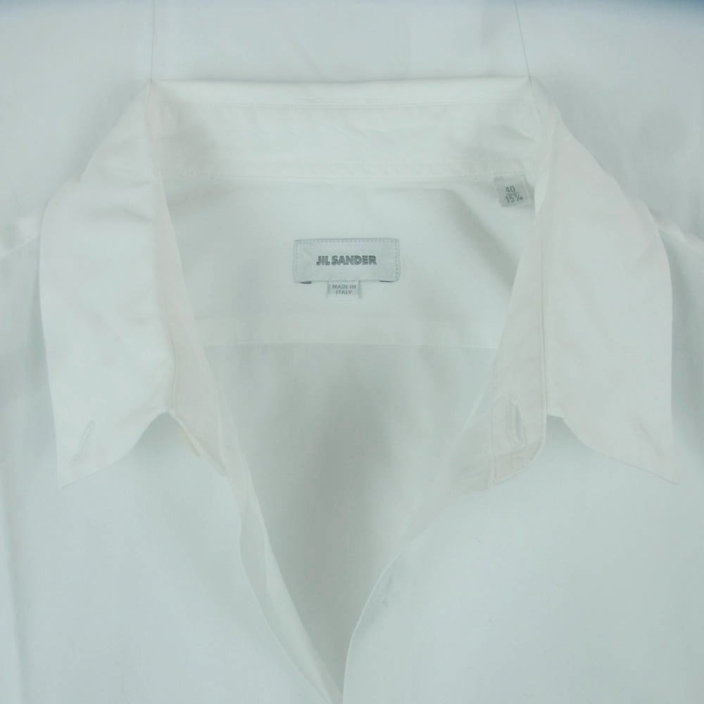 JIL SANDER ジルサンダー イタリア製 ボタンダウン 長袖 プレーン ドレスシャツ コットン ホワイト系 40【中古】