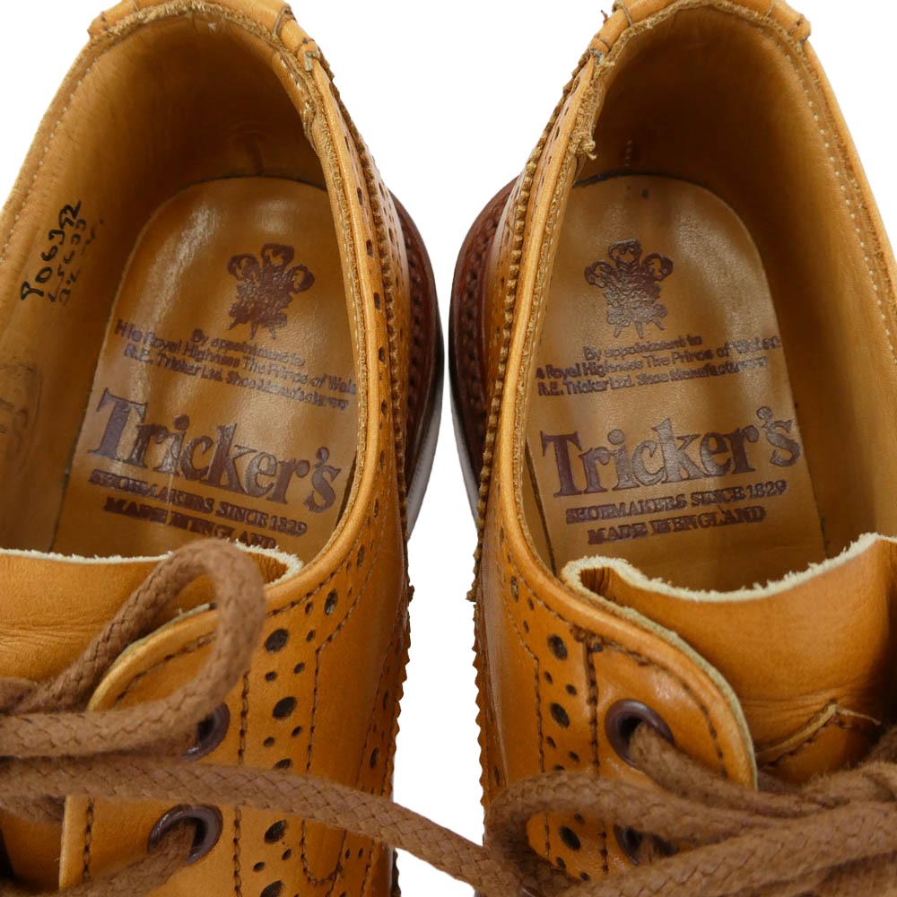 Tricker's トリッカーズ L5633 BOURTON バートン ウイングチップ シューズ レザーソール エイコン レディース ライトブラウン系 3.5-4【中古】