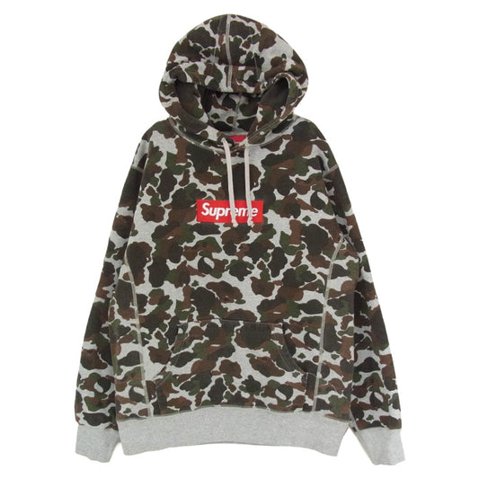 Supreme シュプリーム 12AW Box Logo Hooded Sweatshirt CAMO ボックス ロゴ フーデッド スウェットシャツ パーカー カモフラ グレー系 M【中古】