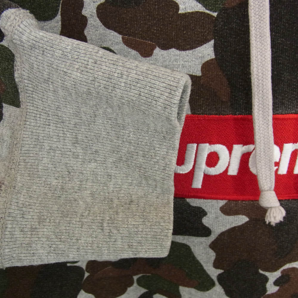 Supreme シュプリーム 12AW Box Logo Hooded Sweatshirt CAMO ボックス ロゴ フーデッド スウェットシャツ パーカー カモフラ グレー系 M【中古】