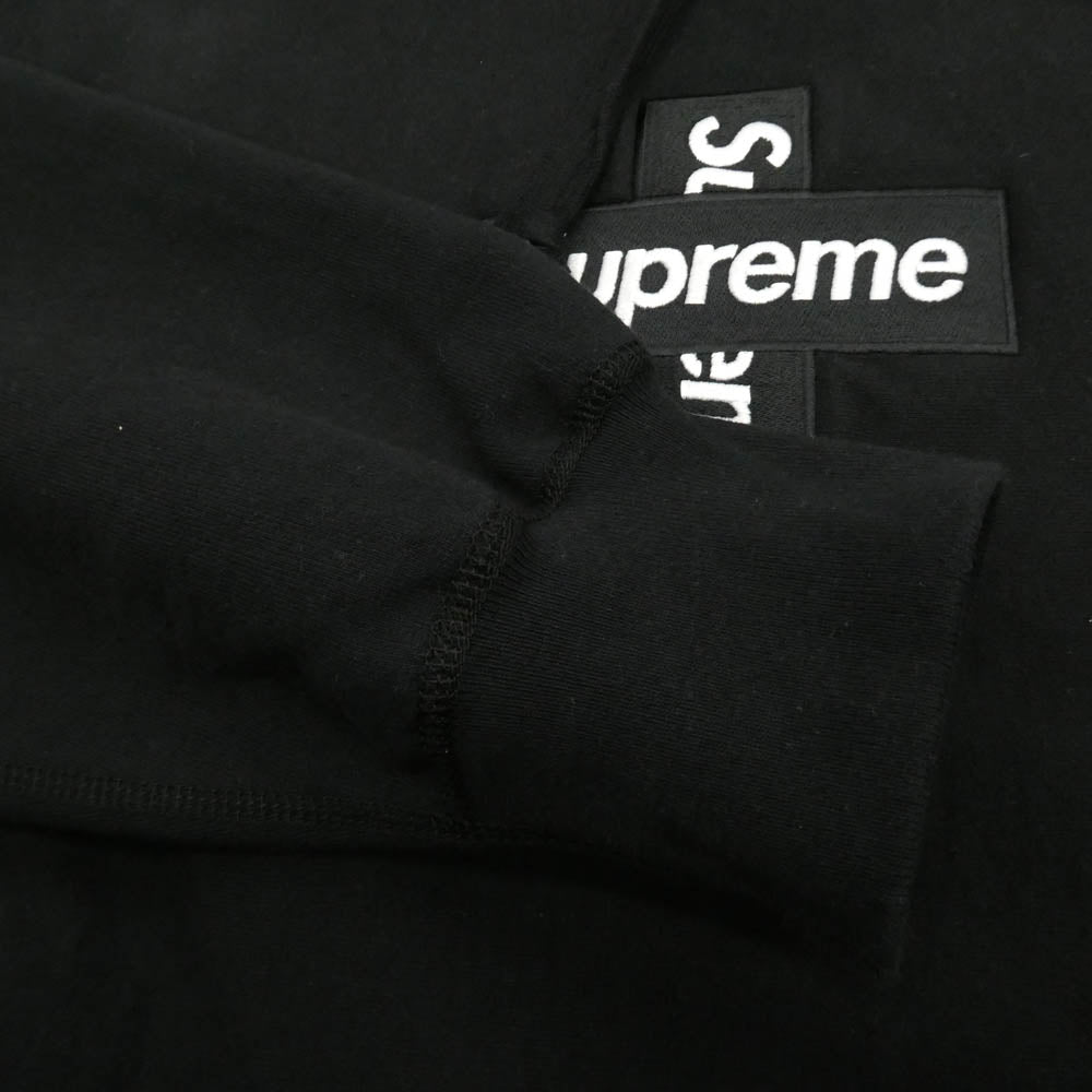 Supreme シュプリーム 20AW Cross Box Logo Hooded Sweatshirt クロス ボックス ロゴ フーデッド スウェットシャツ パーカー ブラック系 L【中古】