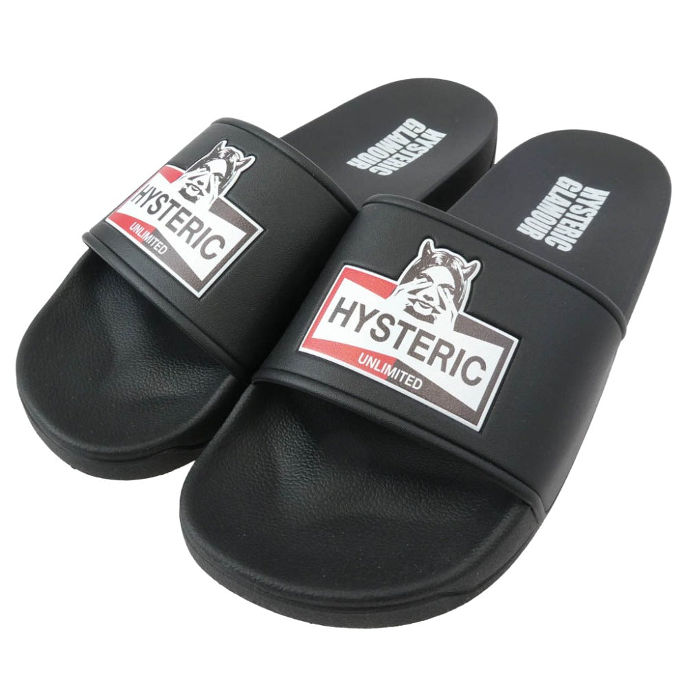HYSTERIC GLAMOUR ヒステリックグラマー 02241QS02496 UNLIMITED スライダー サンダル ブラック系 43 (27cm)【美品】【中古】
