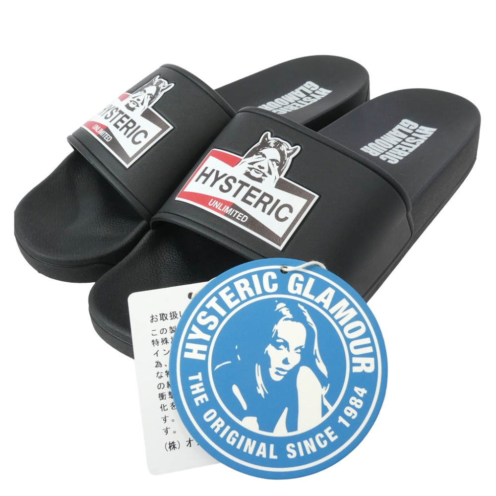 HYSTERIC GLAMOUR ヒステリックグラマー 02241QS02496 UNLIMITED スライダー サンダル ブラック系 43 (27cm)【美品】【中古】