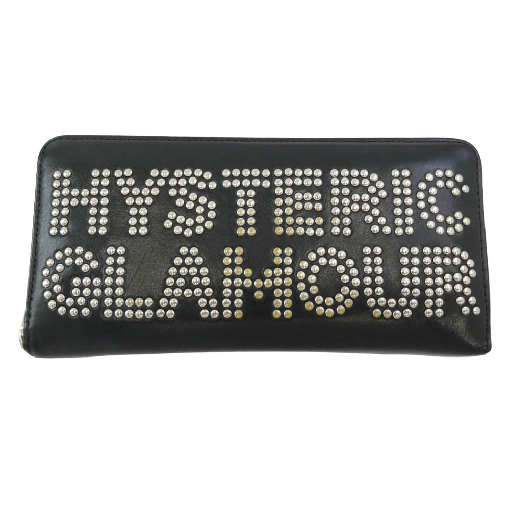HYSTERIC GLAMOUR ヒステリックグラマー 0142QG04996 スタッズ ロゴ レザー 長財布 ブラック系【中古】