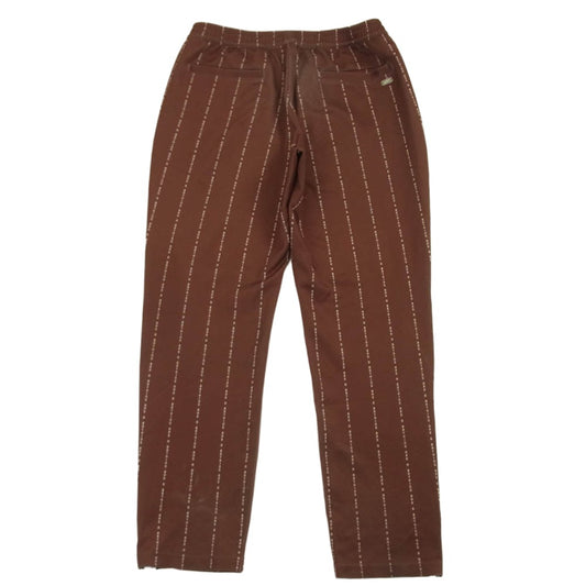 A BATHING APE アベイシングエイプ TEXT STRIPE JERSEY PANTS ストライプ パンツ 中国製 ブラウン系 XL【中古】
