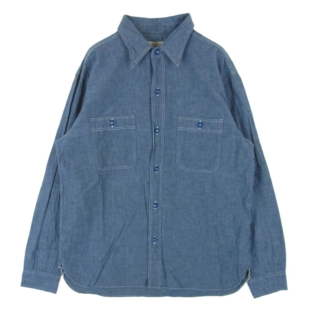 Buzz Rickson's バズリクソンズ BR25995 BLUE CHAMBRAY WORK SHIRT ブルー シャンブレー ワーク 長袖 シャツ インディゴブルー系 15 - 15.5【中古】