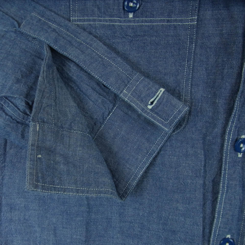 Buzz Rickson's バズリクソンズ BR25995 BLUE CHAMBRAY WORK SHIRT ブルー シャンブレー ワーク 長袖 シャツ インディゴブルー系 15 - 15.5【中古】