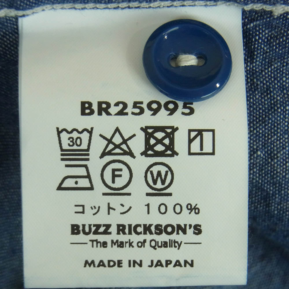 Buzz Rickson's バズリクソンズ BR25995 BLUE CHAMBRAY WORK SHIRT ブルー シャンブレー ワーク 長袖 シャツ インディゴブルー系 15 - 15.5【中古】