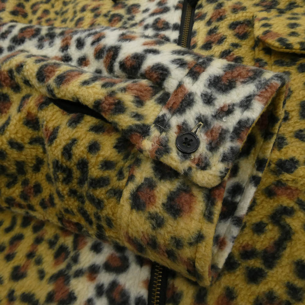 Supreme シュプリーム 23AW Fleece Zip Up Hooded Shirt フリース ジップ アップ シャツ ジャケット レオパード系 XXL【美品】【中古】