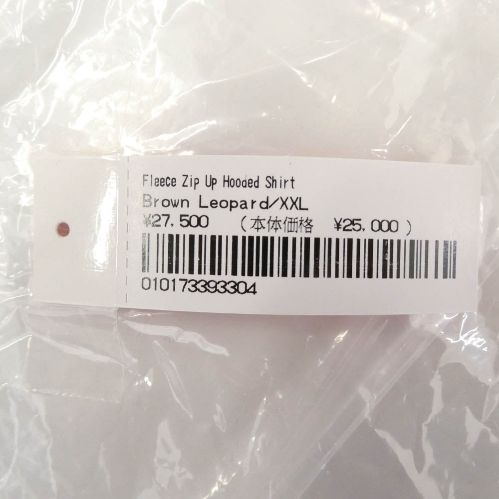 Supreme シュプリーム 23AW Fleece Zip Up Hooded Shirt フリース ジップ アップ シャツ ジャケット レオパード系 XXL【美品】【中古】