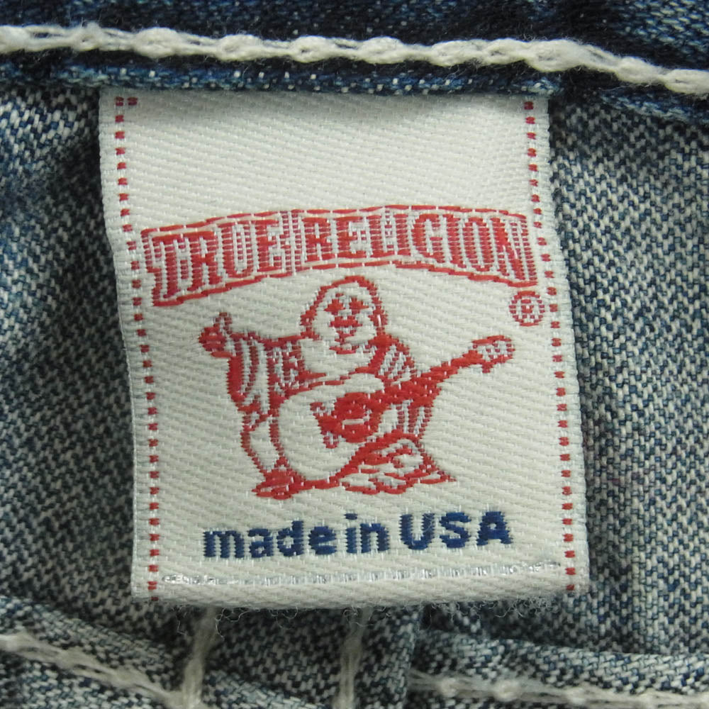 TRUE RELIGION トゥルーレリジョン 24858NBTJ BILLY BIG T ヴィンテージ加工 ホワイトステッチ デニム パンツ インディゴブルー系 30【中古】