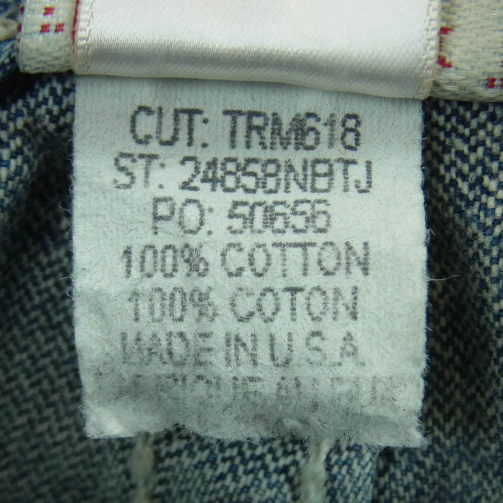 TRUE RELIGION トゥルーレリジョン 24858NBTJ BILLY BIG T ヴィンテージ加工 ホワイトステッチ デニム パンツ インディゴブルー系 30【中古】