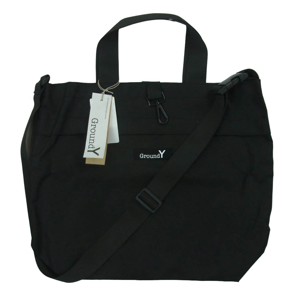 Yohji Yamamoto ヨウジヤマモト GS-108-926-1 Ground Y グラウンドワイ POLYESTER HELMET BAG 2way ショルダー トート バッグ ブラック系 02【新古品】【未使用】【中古】