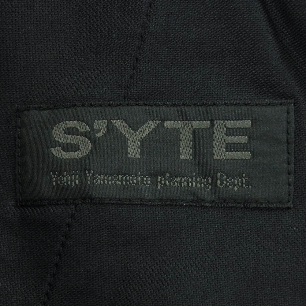 Yohji Yamamoto ヨウジヤマモト UM-P14-902-1 S'YTE サイト PE/SMOOTH TWO-TUCK RIB PANTS ツータック リブ パンツ ブラック系 3【新古品】【未使用】【中古】