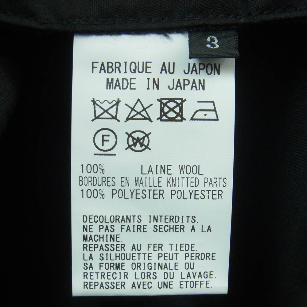 Yohji Yamamoto ヨウジヤマモト 24AW GO-P07-100-1 Ground Y グラウンドワイ WOOL GABARDINE STANDARD RIBBED HEM CARGO リブ カーゴ パンツ ブラック系 03【新古品】【未使用】【中古】