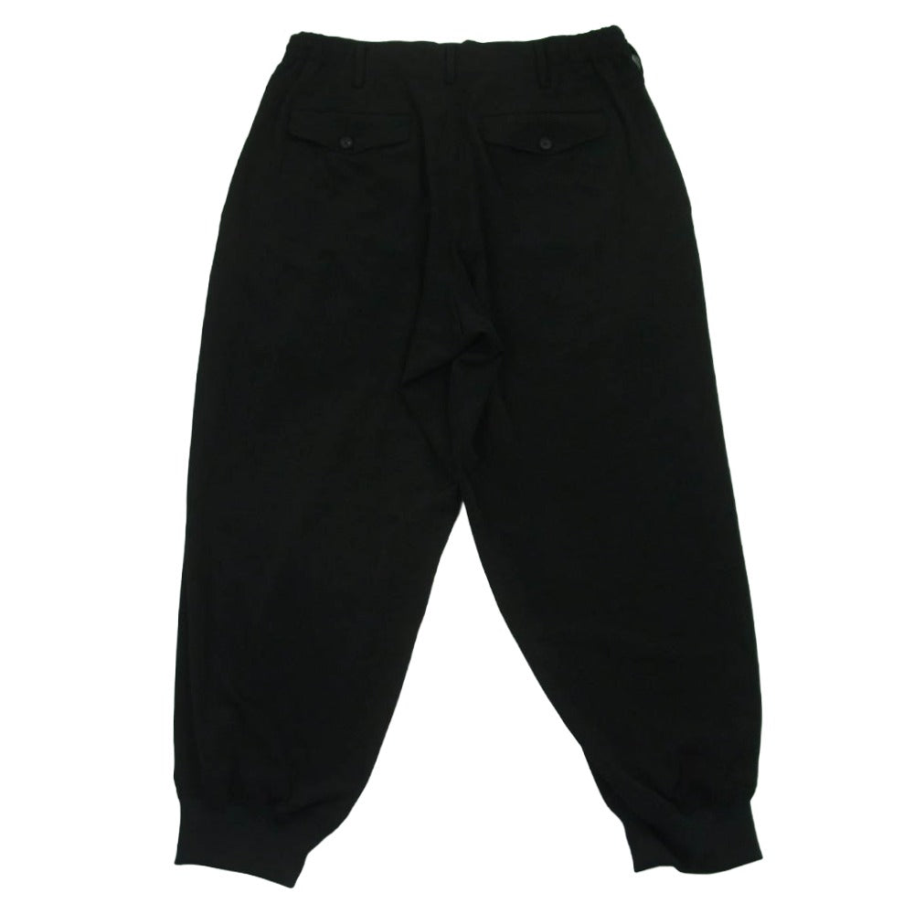 Yohji Yamamoto ヨウジヤマモト UM-P14-500-1 S'YTE サイト CREPE de CHINE HEM RIB 2 TUCK JOGGER PANTS ツータック ジャガー パンツ ブラック系 3【新古品】【未使用】【中古】