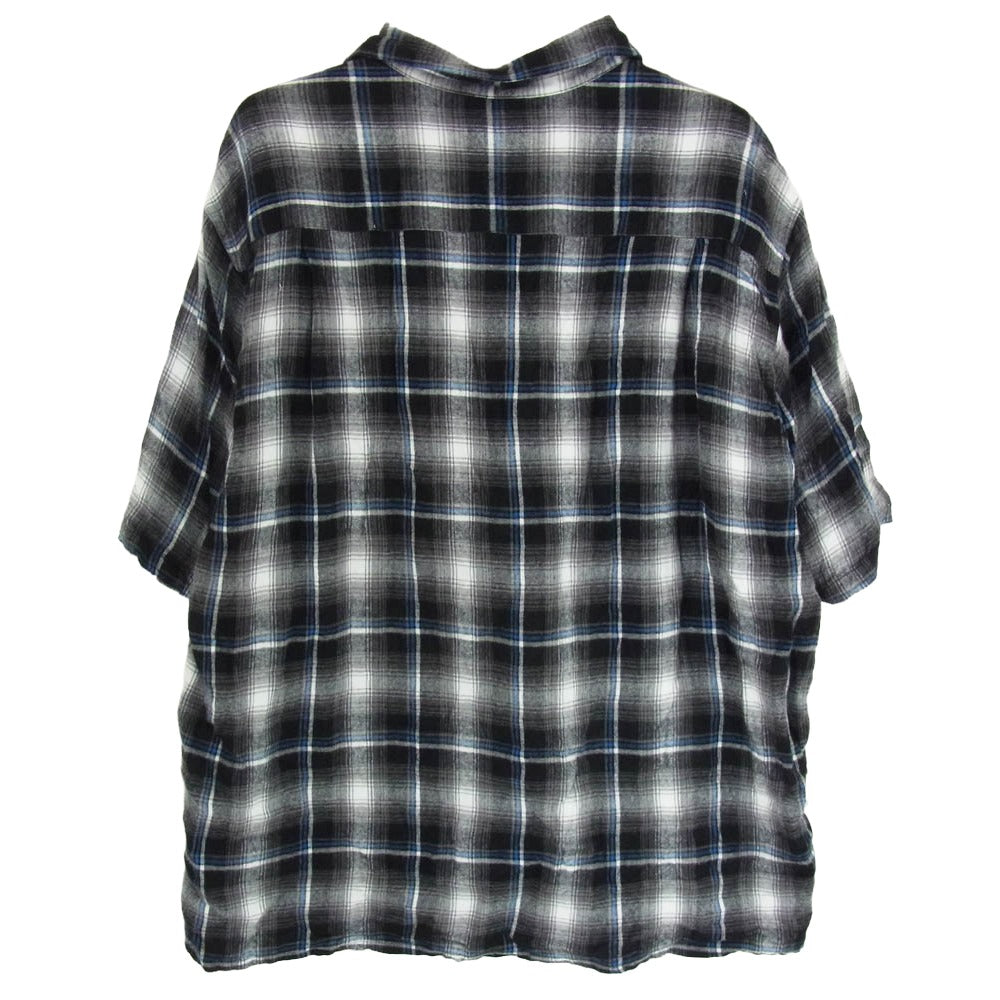 WACKO MARIA ワコマリア チェック柄 レーヨン 半袖 オープンカラー シャツ ブラック系 M【中古】