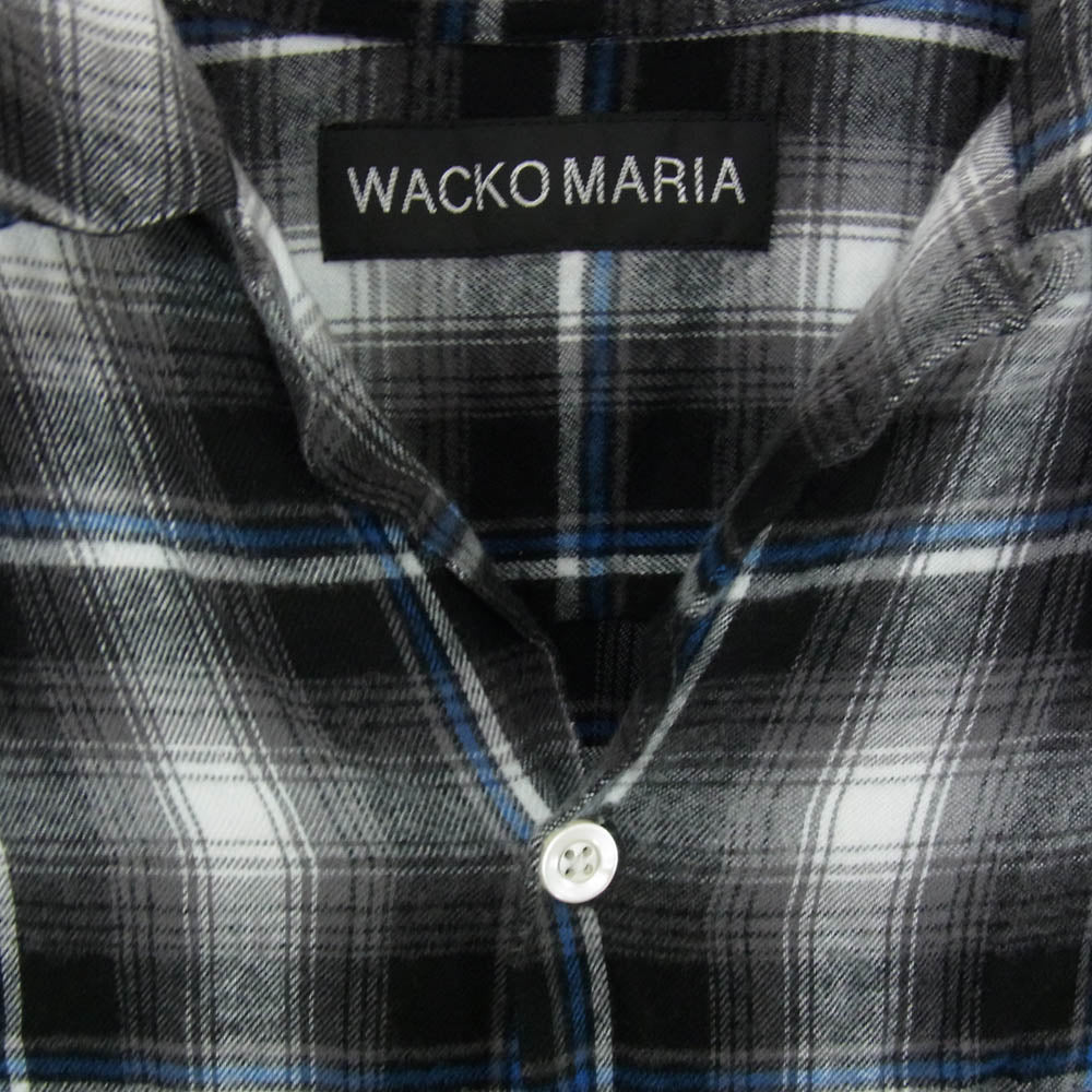 WACKO MARIA ワコマリア チェック柄 レーヨン 半袖 オープンカラー シャツ ブラック系 M【中古】