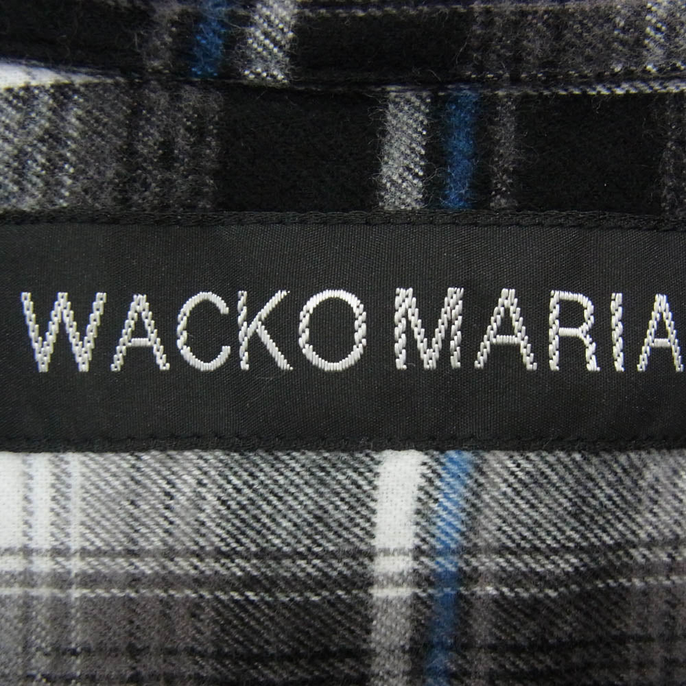 WACKO MARIA ワコマリア チェック柄 レーヨン 半袖 オープンカラー シャツ ブラック系 M【中古】
