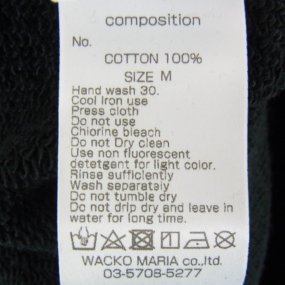 WACKO MARIA ワコマリア Terrifier Heavy Weight Sweat Shirt テリファー ヘビー ウェイト スウェット シャツ トレーナー ブラック系 M【中古】