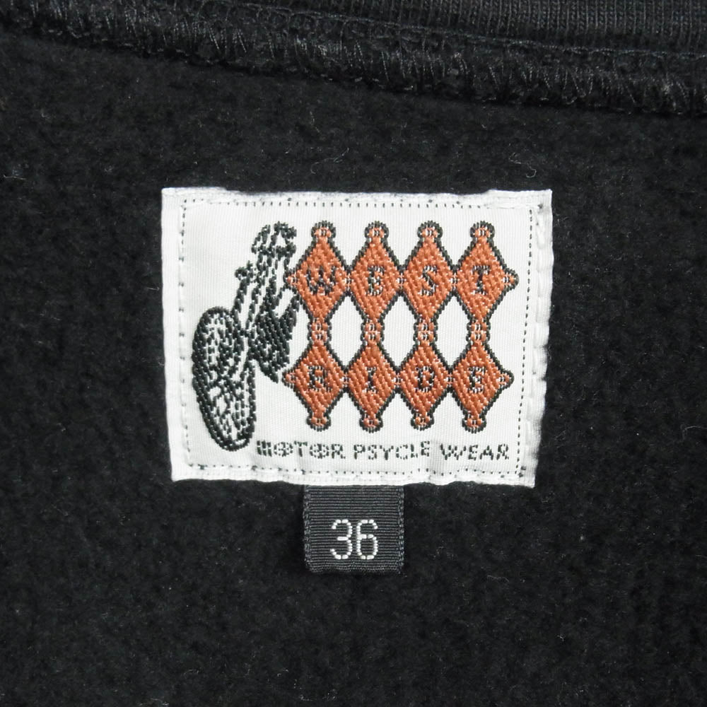 WESTRIDE ウエストライド M.C.C. San Francisco ハーフジップ パーカー ブラック系 36【中古】