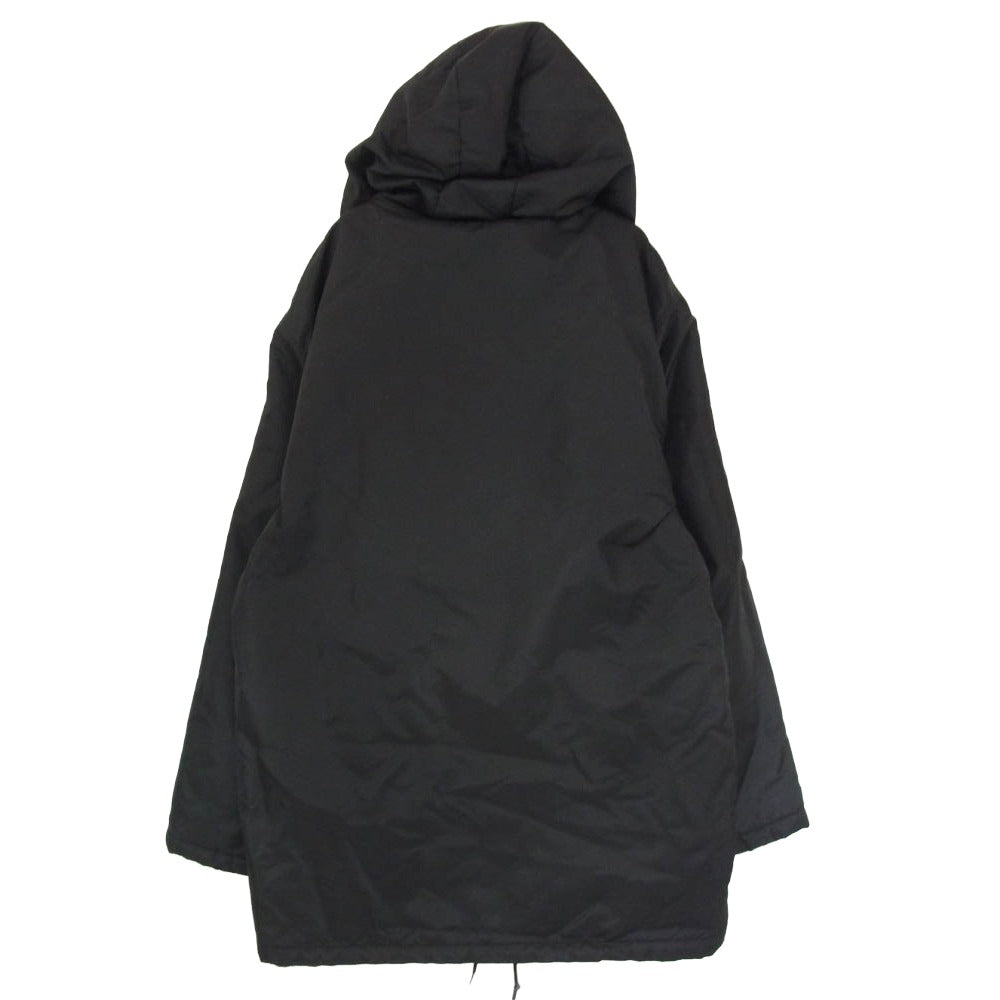 STUSSY ステューシー ロゴ ナイロン フリース ベンチ コート ブラック系 XL【中古】