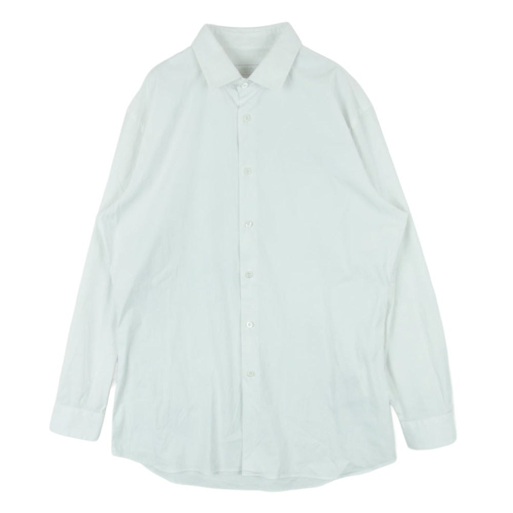 PRADA プラダ セミワイドカラー 長袖 ストレッチ ドレス シャツ イタリア製 ホワイト系 40【中古】