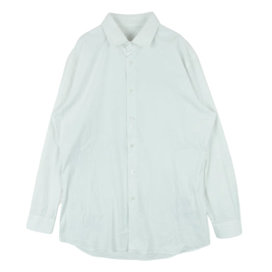 PRADA プラダ セミワイドカラー 長袖 ストレッチ ドレス シャツ イタリア製 ホワイト系 40【中古】