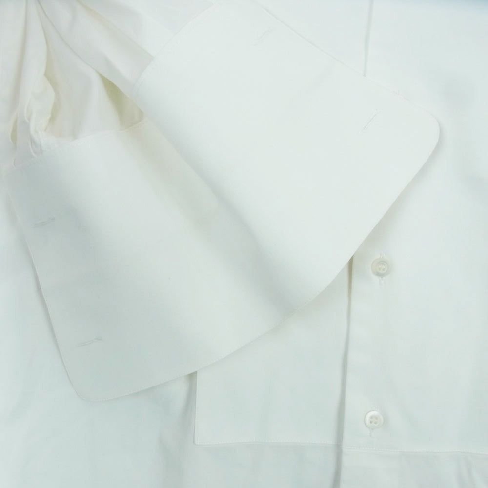 PRADA プラダ ワイドカラー ストレッチ 長袖 ドレス シャツ イタリア製 ホワイト系 40【中古】