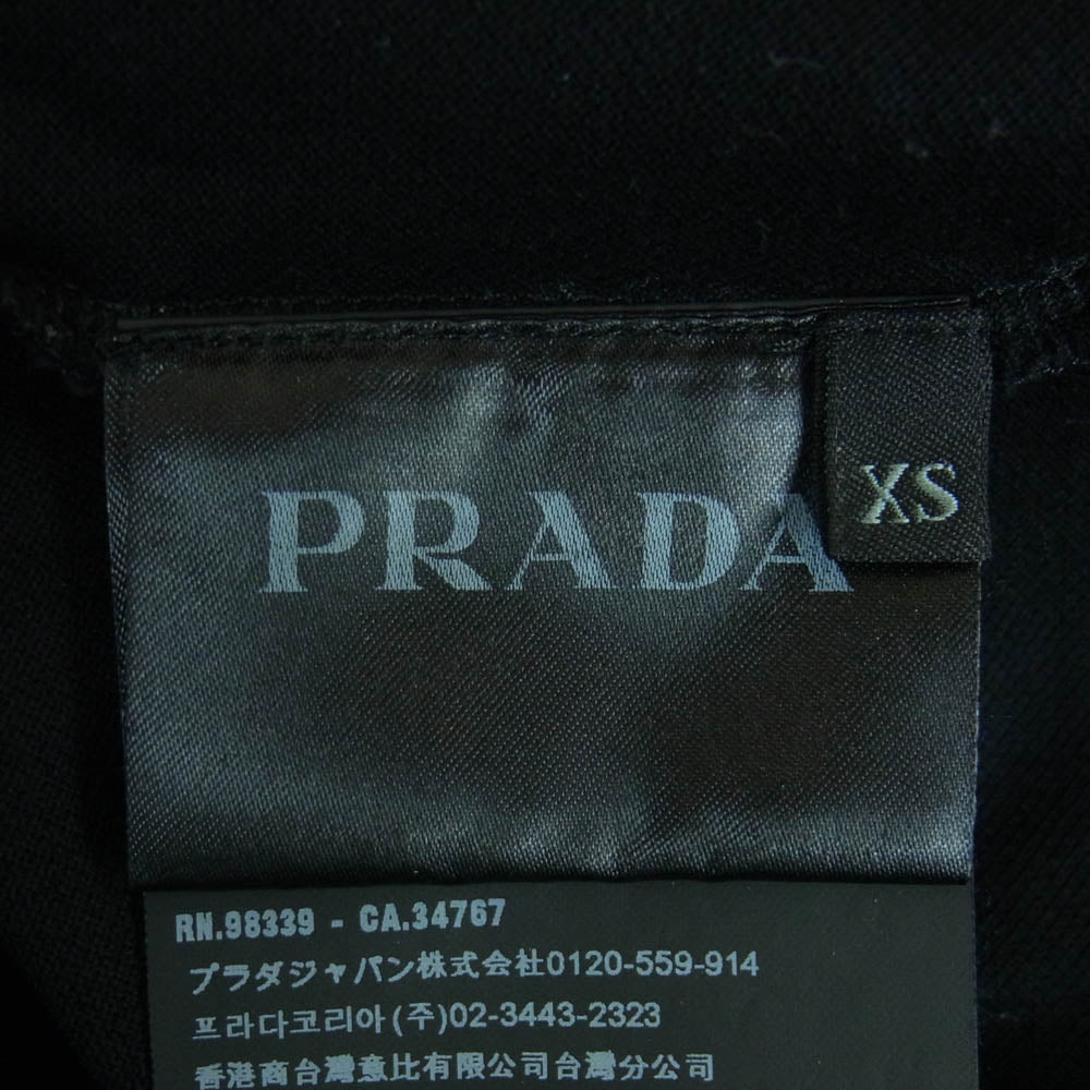 PRADA プラダ UJN444 2017 PIQUET 三角ロゴ ピケ 半袖 ポロシャツ コットン ルーマニア製 ブラック系 XS【中古】
