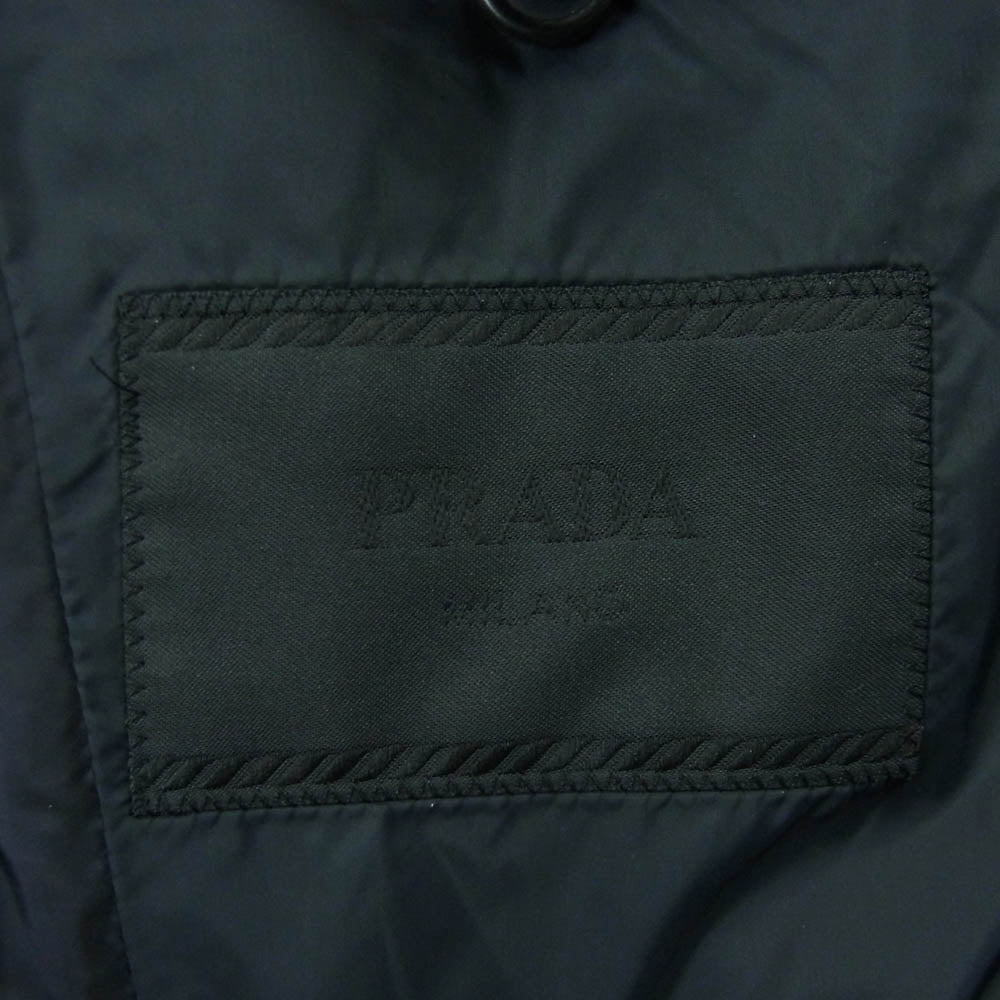 PRADA プラダ SD064 2017 取り外し可能ナイロンインナー ウール シングル 2B テーラード ジャケット ダークグレー系 46【中古】