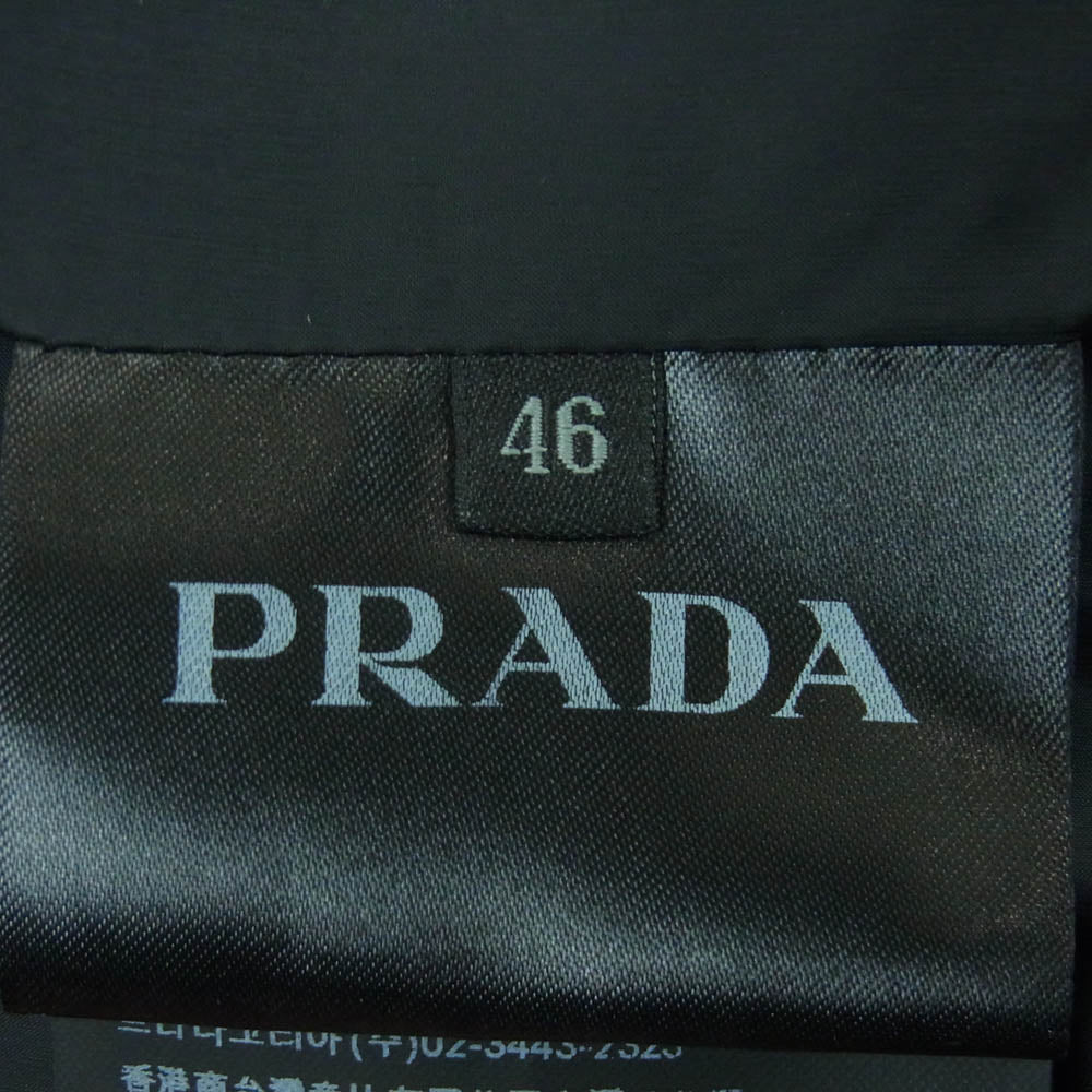 PRADA プラダ SD064 2017 取り外し可能ナイロンインナー ウール シングル 2B テーラード ジャケット ダークグレー系 46【中古】