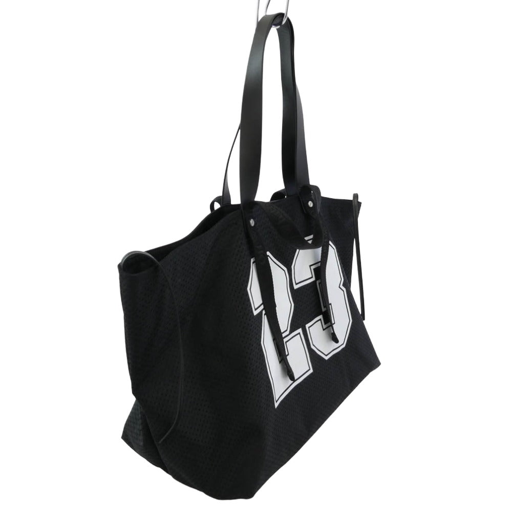 OFF-WHITE オフホワイト DAY OFF BASEBALL ベースボール メッシュ ハンドルレザー トート バッグ ブラック系【中古】