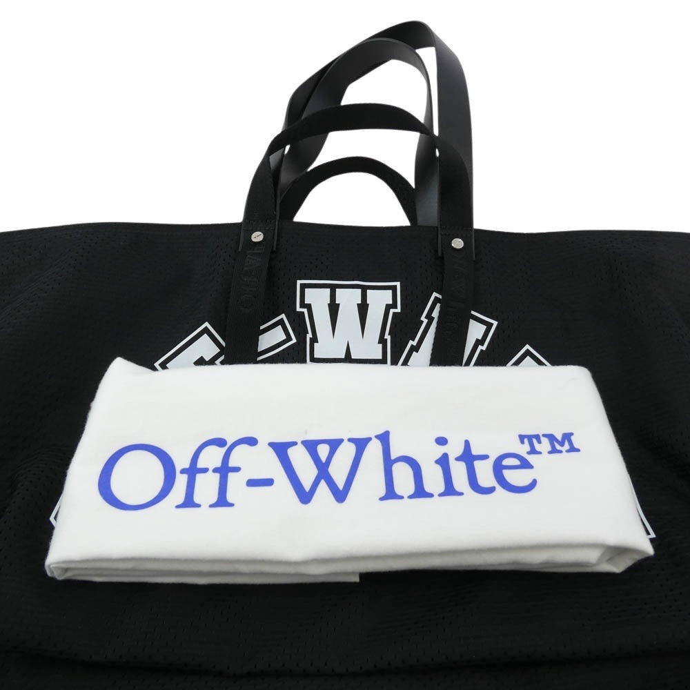 OFF-WHITE オフホワイト DAY OFF BASEBALL ベースボール メッシュ ハンドルレザー トート バッグ ブラック系【中古】